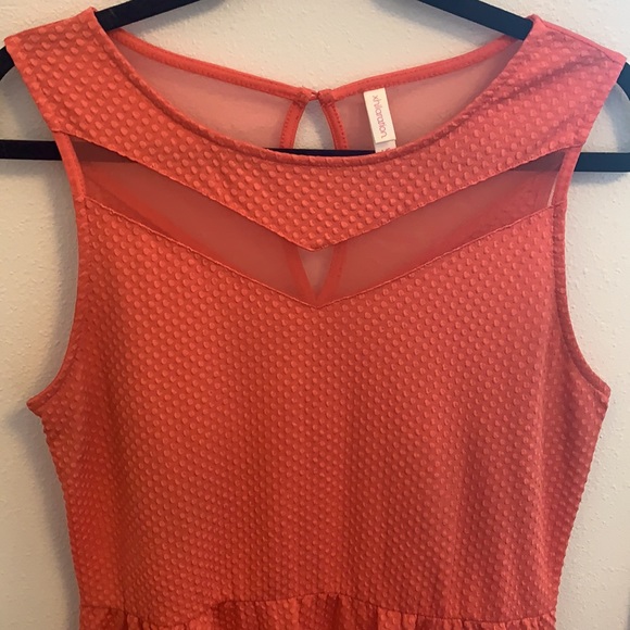 Xhiliration Textured Coral Dress - Picture 3 of 8